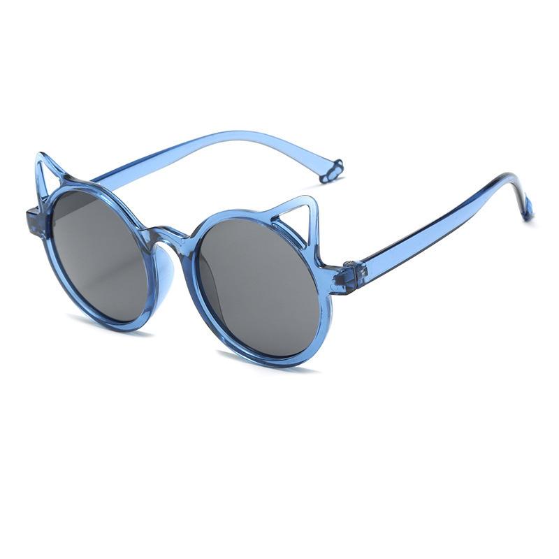 

Cat Ear Sunglasses Children s Sunglasses UV Protection Cartoon Personalized Cool Glasses синій