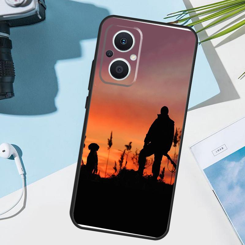Hunter Man Fishing Dog Cover For OPPO Reno 12F 11F 13F 14F 8T 7 8 Lite 10 11 12 13 14 OPPO Find X9 X8 X6 X5 Pro Case