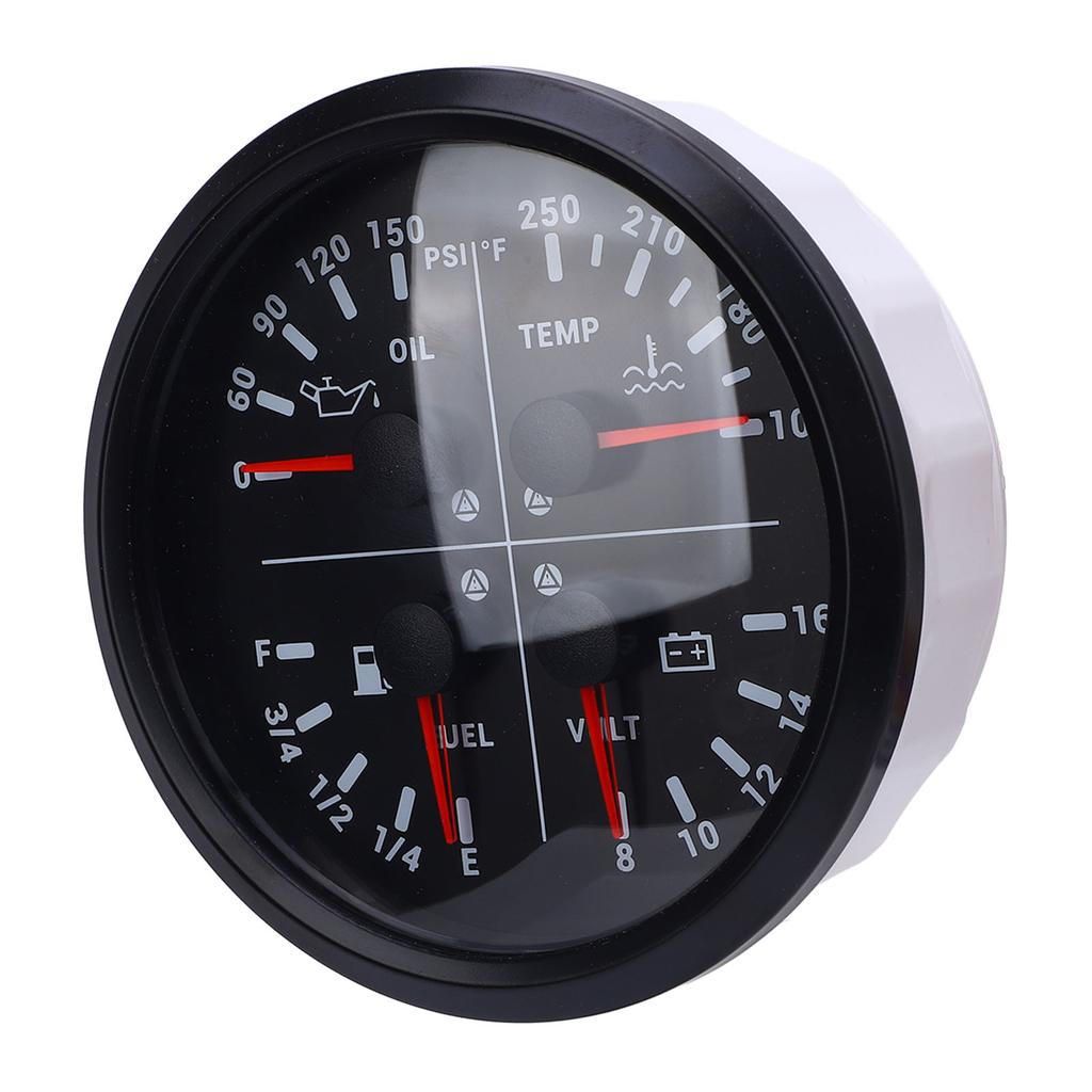 110mm 4 3 8in 4 In 1 Multifunction Gauge DC 12V 0 150PSI Oil Pressure Fuel Level 100 250 Fahrenheit  Water Temp 8 16V