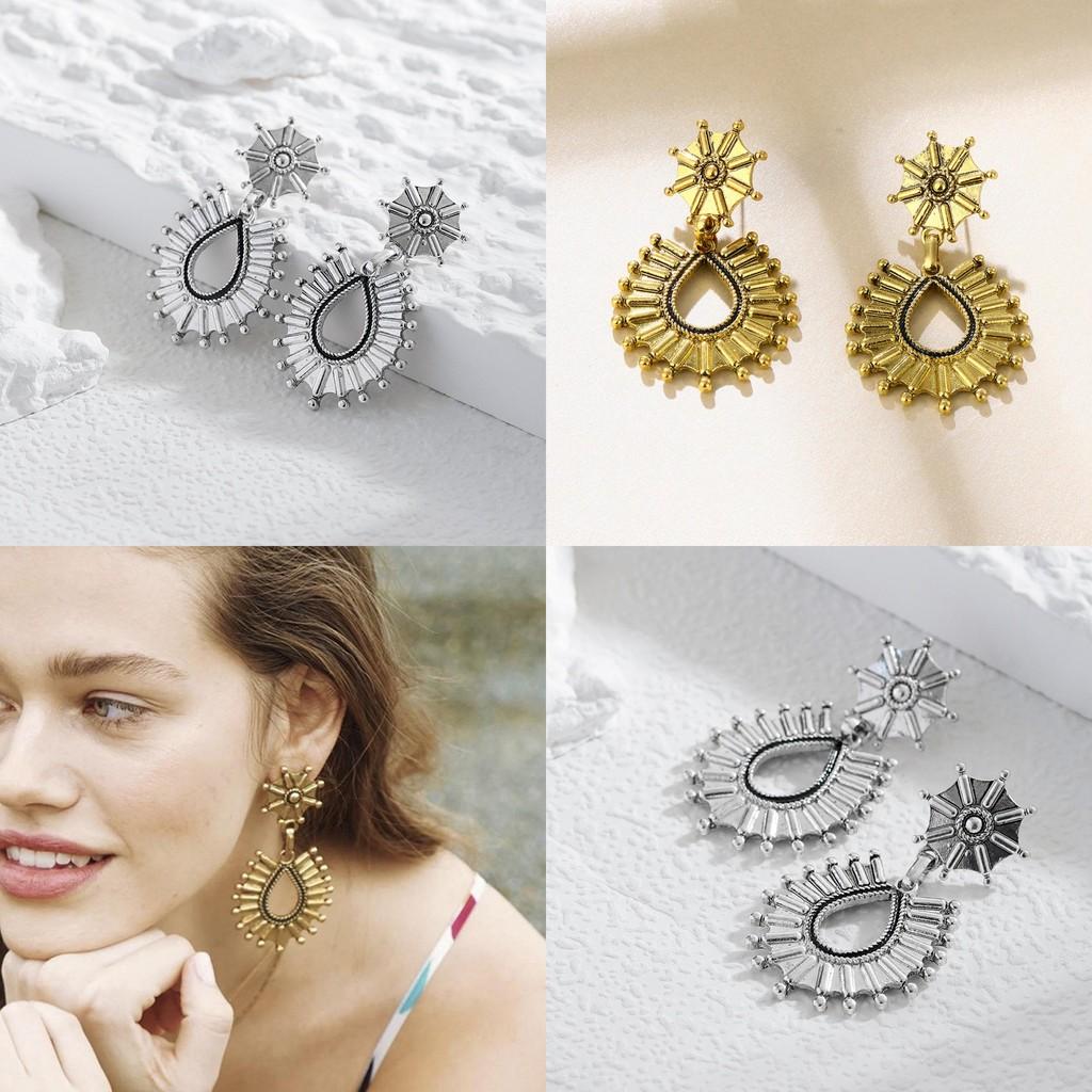 Exquisite Alloy Waterdrop Earrings Geometric Design Fashionable Summer Jewelry