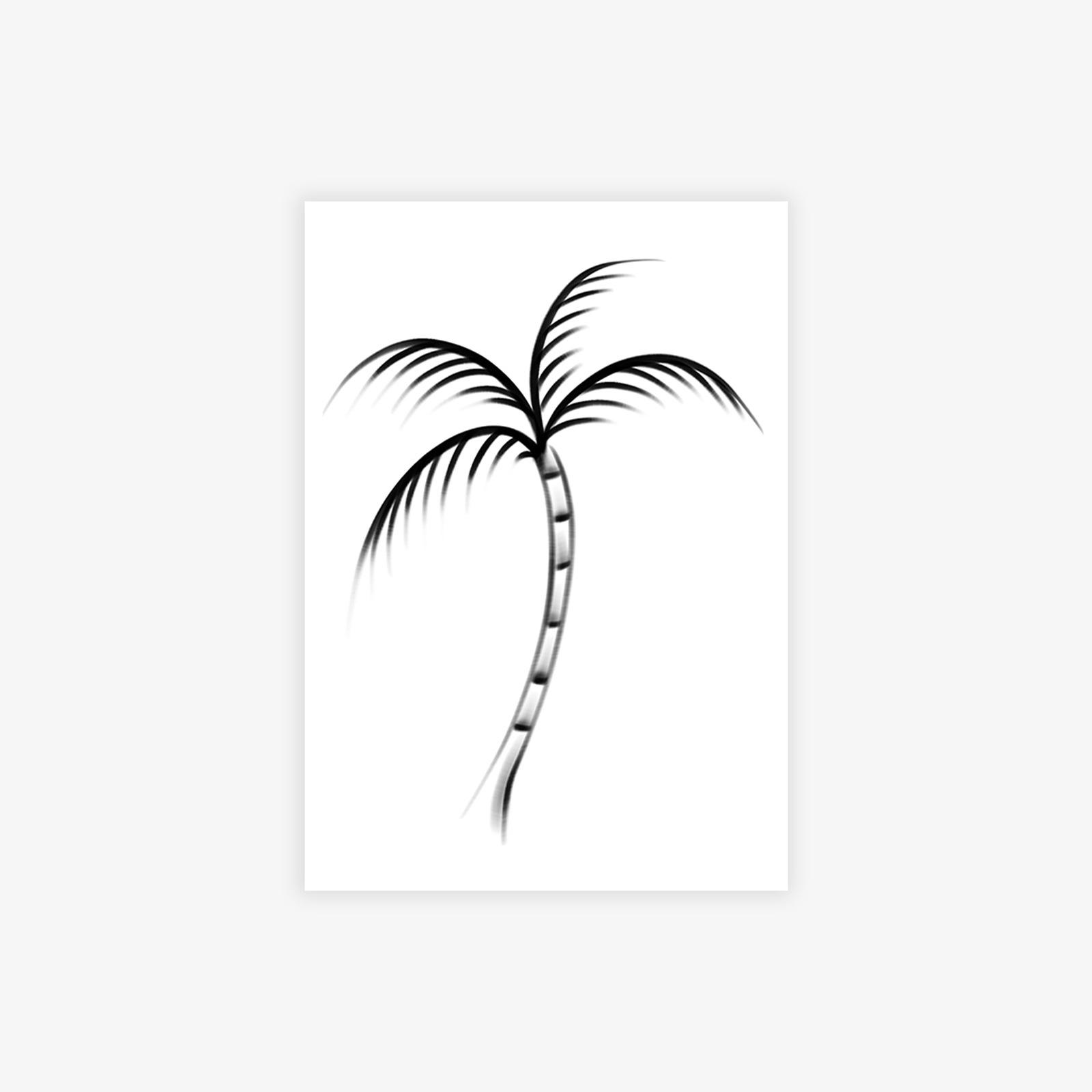 Tattoo Sticker Coconut Tree Stick Figure High Sense Personality Niche Simple Arm Tattoo Sticker 7*10