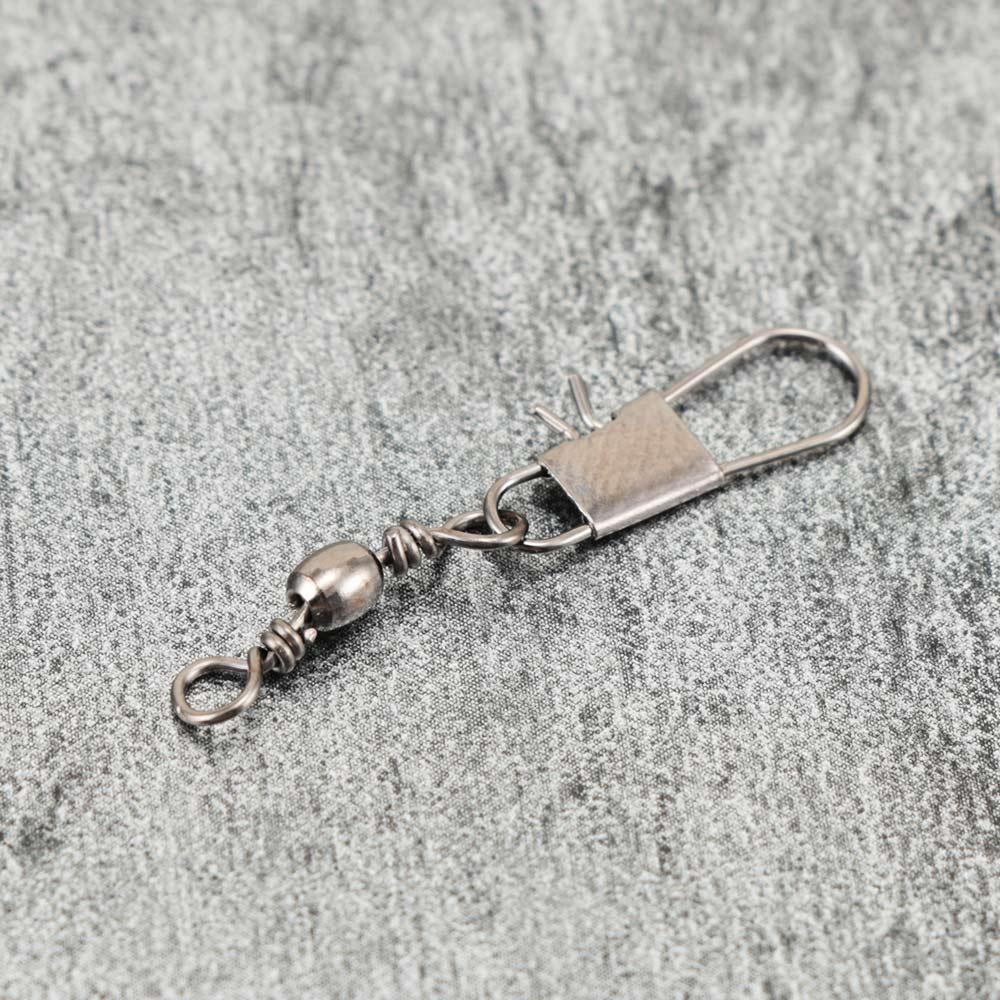 Fishing Hook Fishing Connector with Interlock Snap Ball Barrel Swivel Pin Link Solid Rings