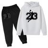 Autumn Winter Basketball #23 Silhouette Printed Hoodies Sweatpants Set Fashionable Casual Warm Sports Long Sleeved Pants Men's Sport Wear
