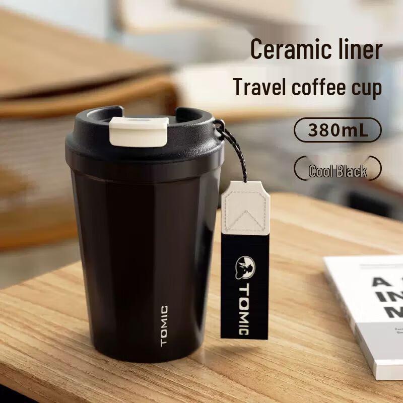 TOMIC Ceramic Lined Insulated Coffee Cup
