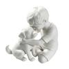 jijijing 3D Printed Puppy And Boy Statue, Dog & Owner Sculpture, Hugging Figurine Decor, Home Decoration Healing Ornament Gift