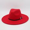 Flat Edge Jazz Hat, Men'S And Women'S Felt Hat, European And American Hat 9.5 Large Brim, High-End Hat, Elegant Foreign Trade Cross-Border Top Hat