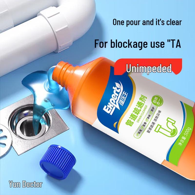 Powerful Pipe Dredger for Toilet Bowls & Kitchen Waterways - Dissolves Heavy Oil Stains, Removes Blockages, and Deodorizes Odors.