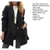Women's Trench Coat Notch Lapel Double Breasted Mid Long Pea Coat with Pockets Long Sleeve Fall Winter Outwear