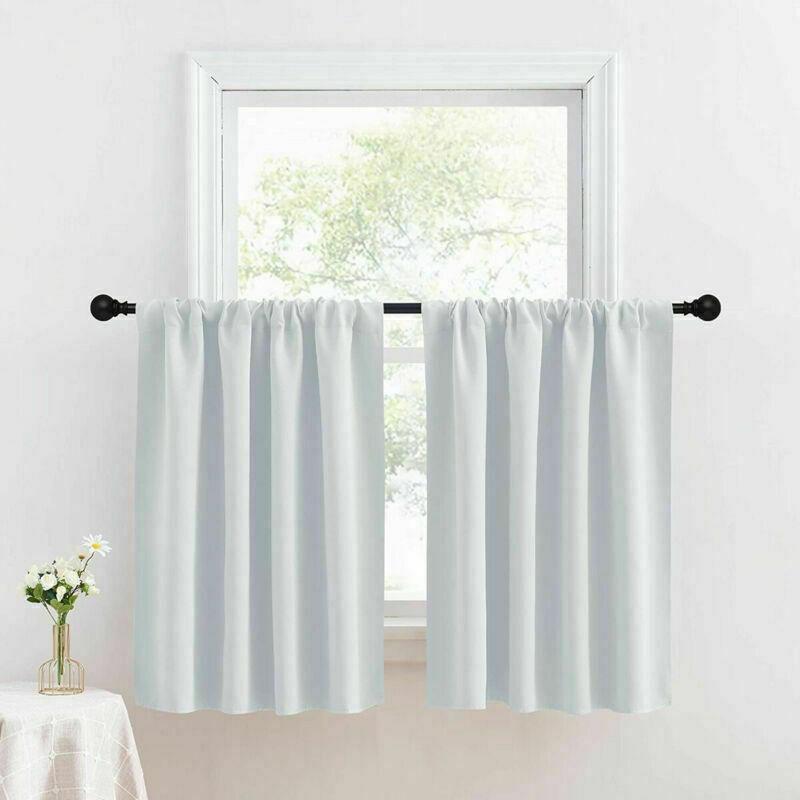 Contemporary Short Curtain For Commercial Spaces High Light Blocking Fabric Grey 132*46cm Piece)