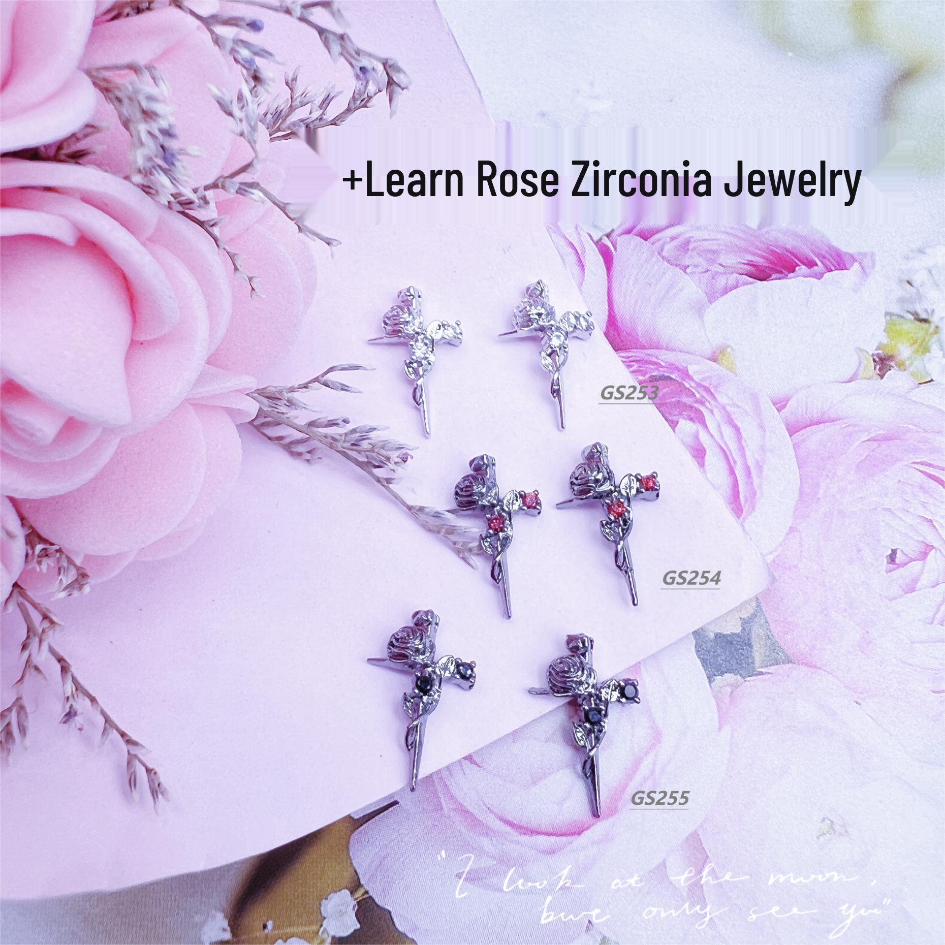 Zirconia Cross Rose Luxury Nail Art Diamonds GS253
