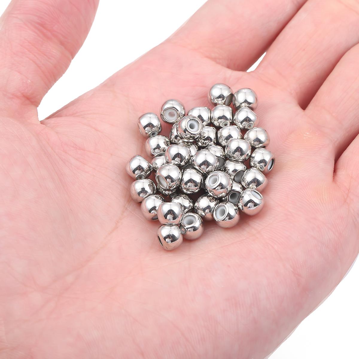 

10 шт., медные шариковые бусины-проставки, пробка 3/4/5/6 мм, металлические круглые свободные бусины для изготовления ювелирных изделий, аксессуары «сделай сам» 6mm серебряный