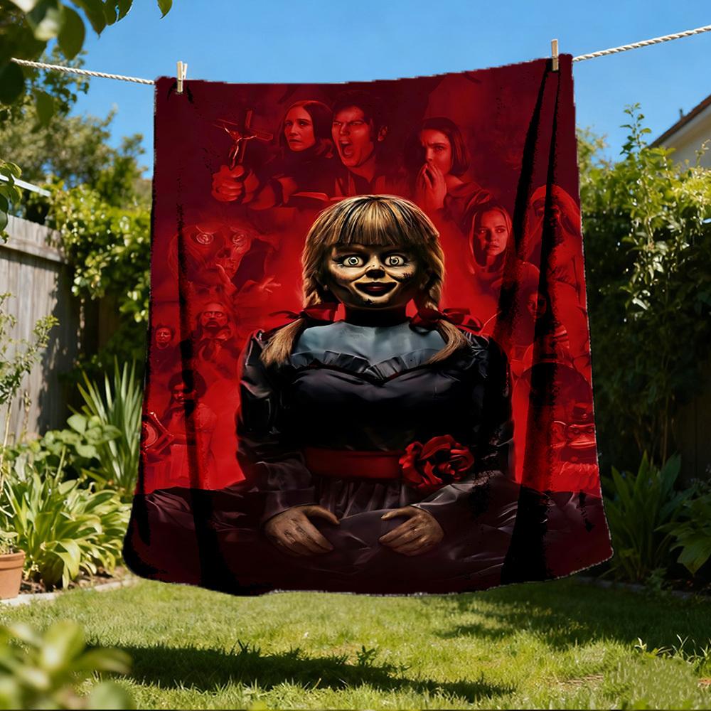 1 Stück Annabelle Puppe Outdoor Flanelldecke Geschenk für Jungen Mädchen Erwachsene, Familie Freunde