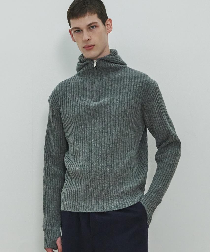 MOONSUN Unisex, Balaclava Knit Top / Gray