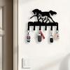 Elegant Svart Metallhäst Väggkrok Bohemisk Stil för Vardagsrum Kontor Enkel Montering Väggdekoration