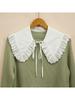 Royal Style Cotton Fake Collar Shawl Wrap Hollow Out Floral Lace Ruffled Trim Necklace Pointed  Lapel Blouse Dropshipping