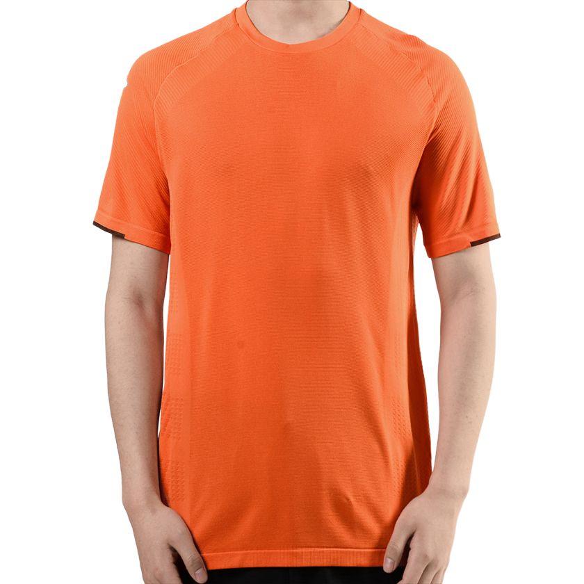 adidas Solid Color Casual Crew Neck Short Sleeve T-Shirt Men Tops Orange BJ9591