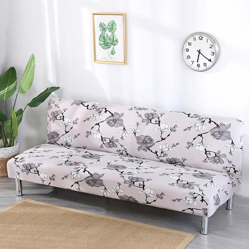 Meijuner Printed Sofa Bed Cover Universal Size Armless Sofa Bed Covers Tight Wrap Slip-resistant Elastic Stretch Slipcovers