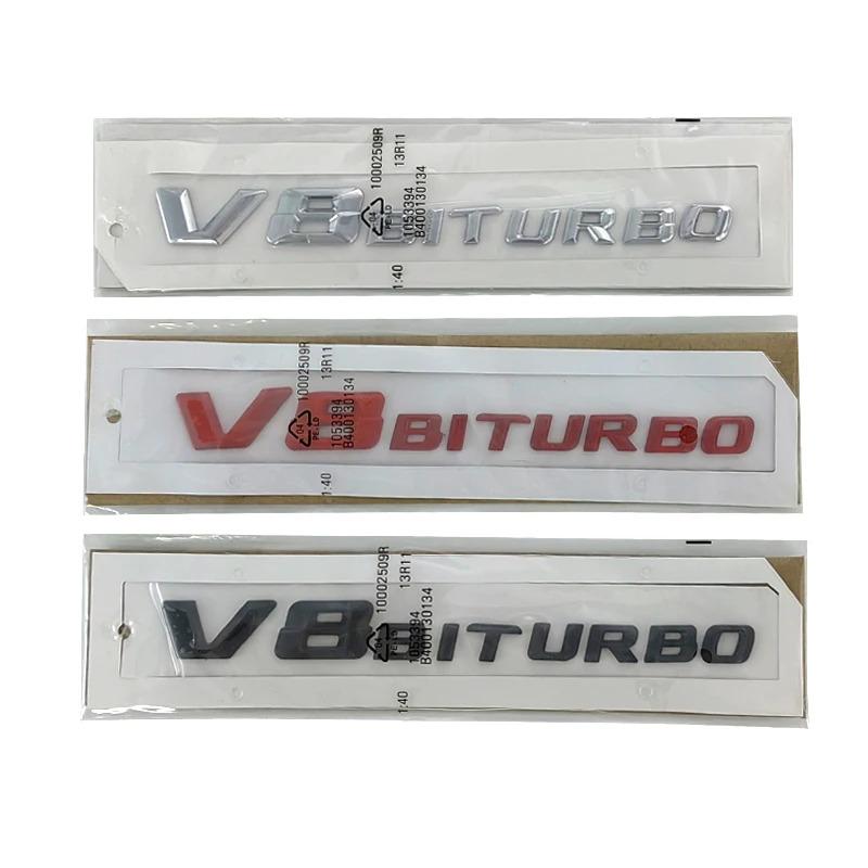 3d ABS V8 Biturbo Emblem Car Fender Badge Decal For C63S C63 E63 CLS63 V8 Biturbo Sticker Accessories
