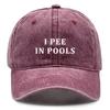 White I PEE IN POOLS Printed Baseball Cap Adjustable Trendy Snapback Hat Lightweight Unisex Sun Hat for Casual Hiking