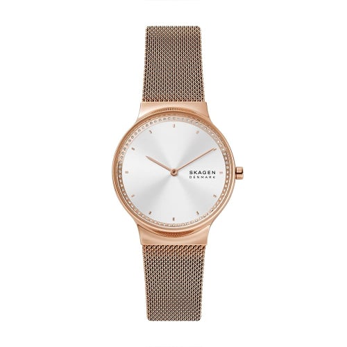 Skagen Women's Freja Quartz Watch with Stainless Steel Strap, Rose Gold, 16 (Model: SKW3020)