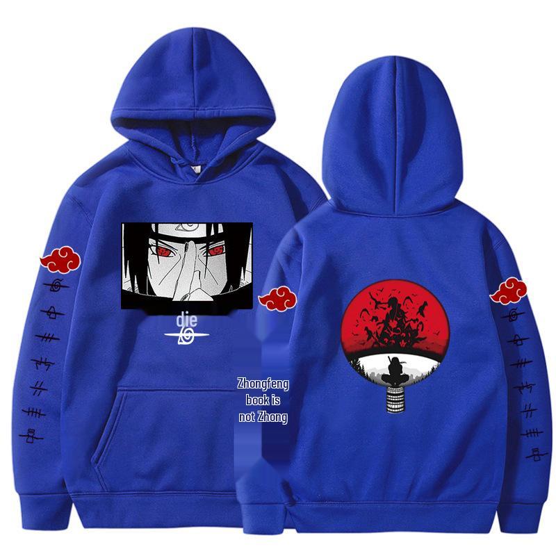 2024 Naruto Anime Men's Trendy Fleece Hooded Sweatshirt - Spring/Autumn Casual Long Sleeve