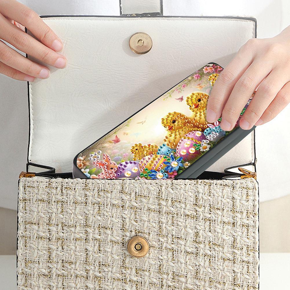 Easter Day Leather Diamond Art Sunglasses Case DIY Diamond Sunglasses Storage Box 5D DIY Handmade Eye Glasses Case for Beginners