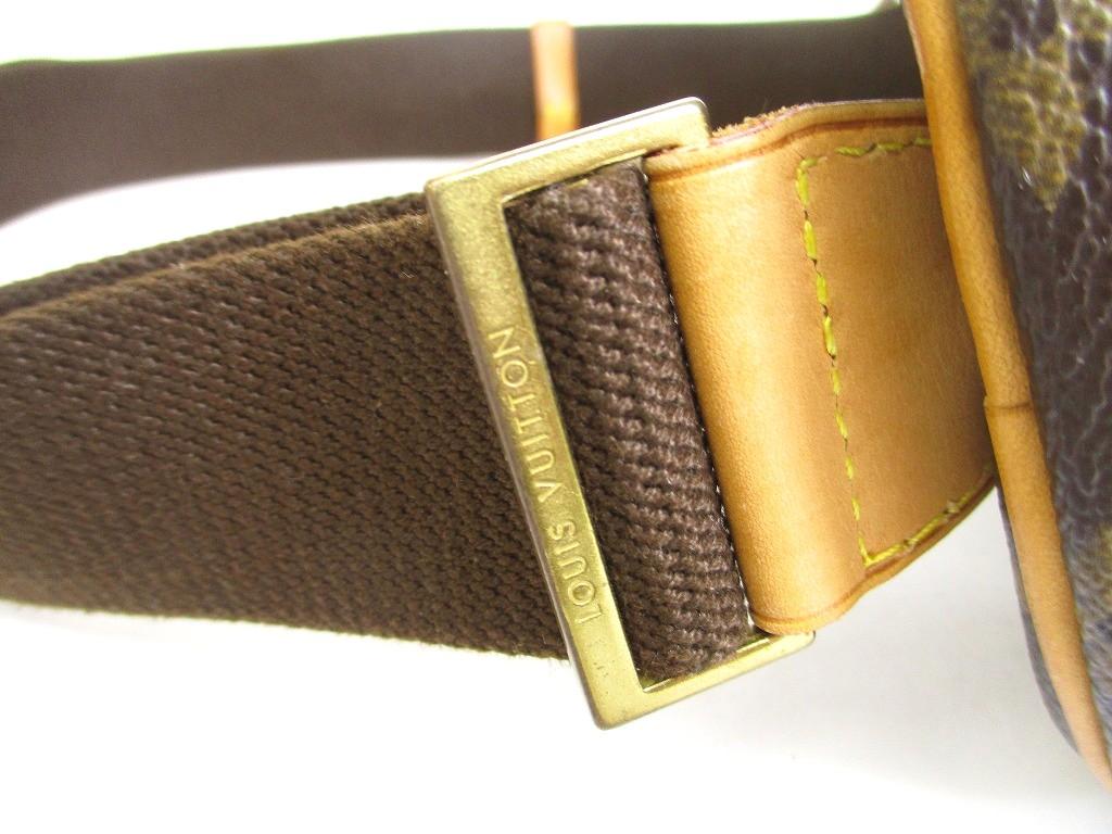 Autentická LOUIS VUITTON Monogram Hnědá Kožená Ledvinka Pásková Taška Gange #b049 Renovováno prodejcem