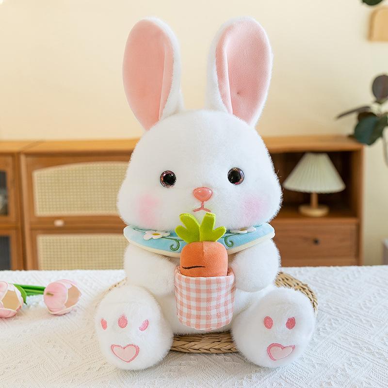 Pink little white rabbit doll grab machine doll children's gift Aini rabbit plush toy radish rabbit scissors machine doll