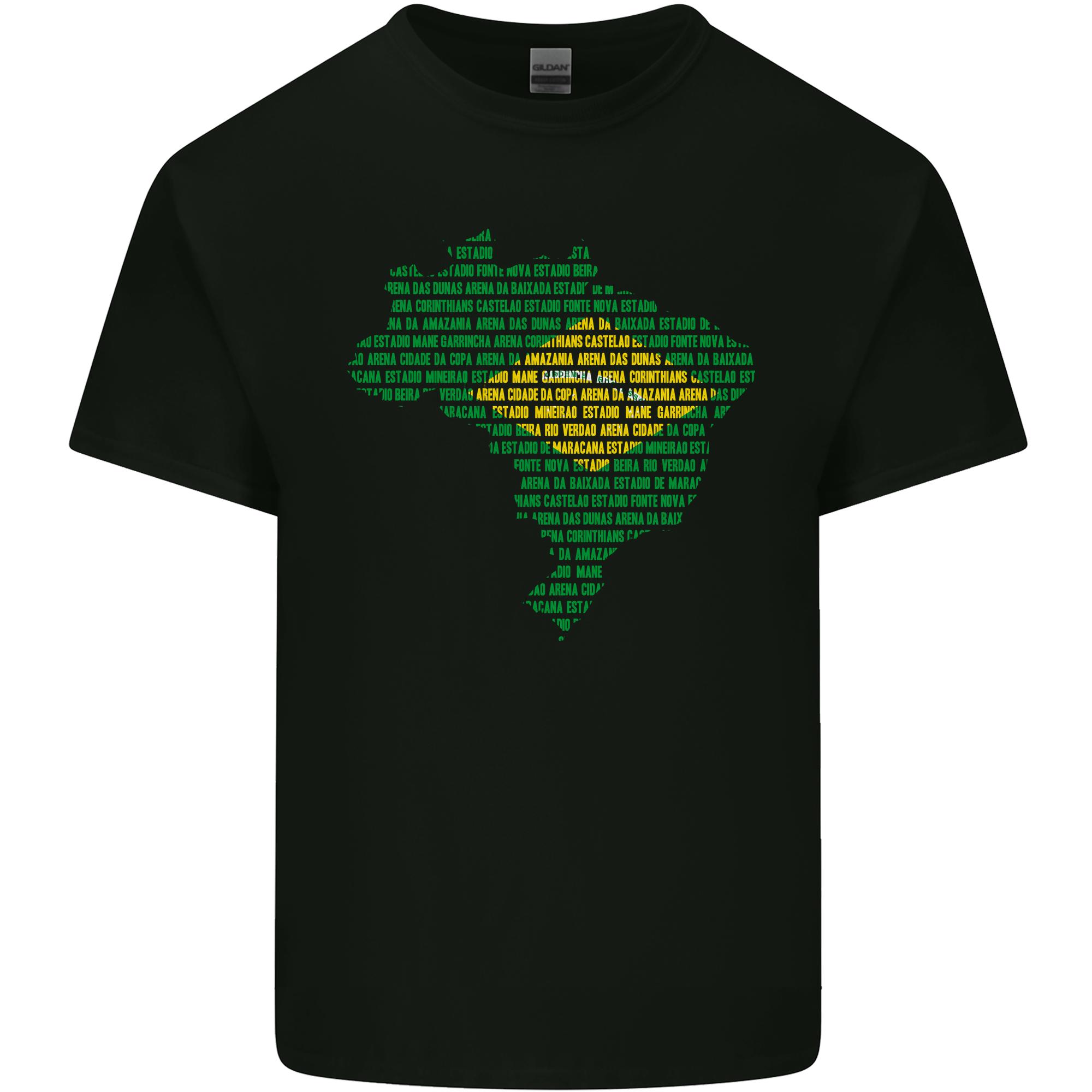Brazilian Flag Word Cloud Brazil Football Unisexs Light Cotton Tshirt S