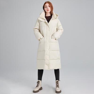 New Versatile Long Knee-length Hooded Winter Loose Thick Cotton Jacket