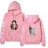 Attack On Titan Levi Ackerman Hoodie Unisex Fleece Sweatshirt, Front Character Print, Back Wings Logo, Japanese Sleeve Text, Autumn Winter Pullover