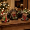 Indoor Holiday Scene Decorations 2/3Pcs Christmas Highland Cow Wooden Tabletop Sign, 2D Flat Yak Ornament Figurine with Garland Bow Hat, Festive