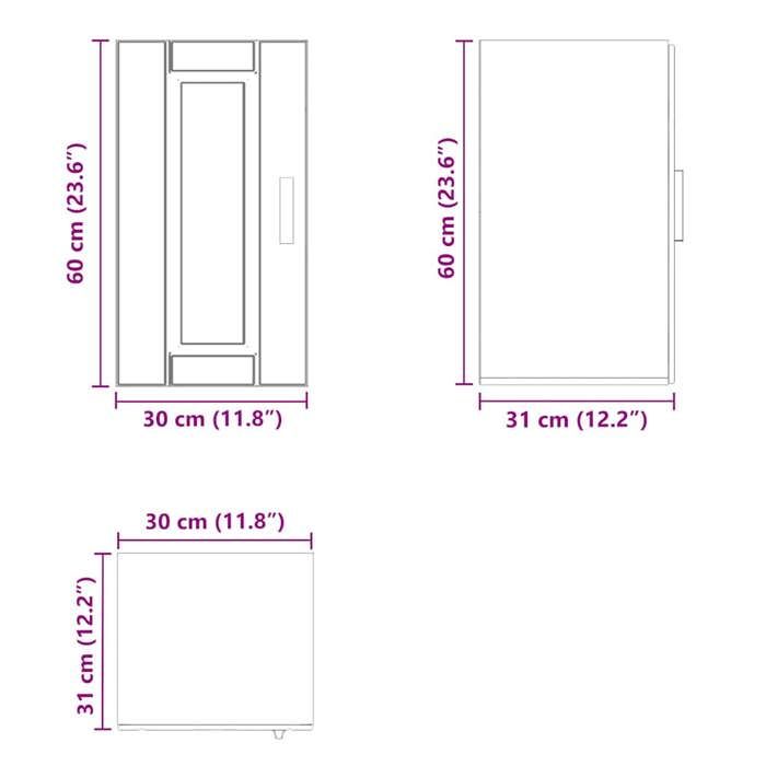 VidaXL Armoire murale de cuisine Porto gris béton bois d'ingénierie 854021