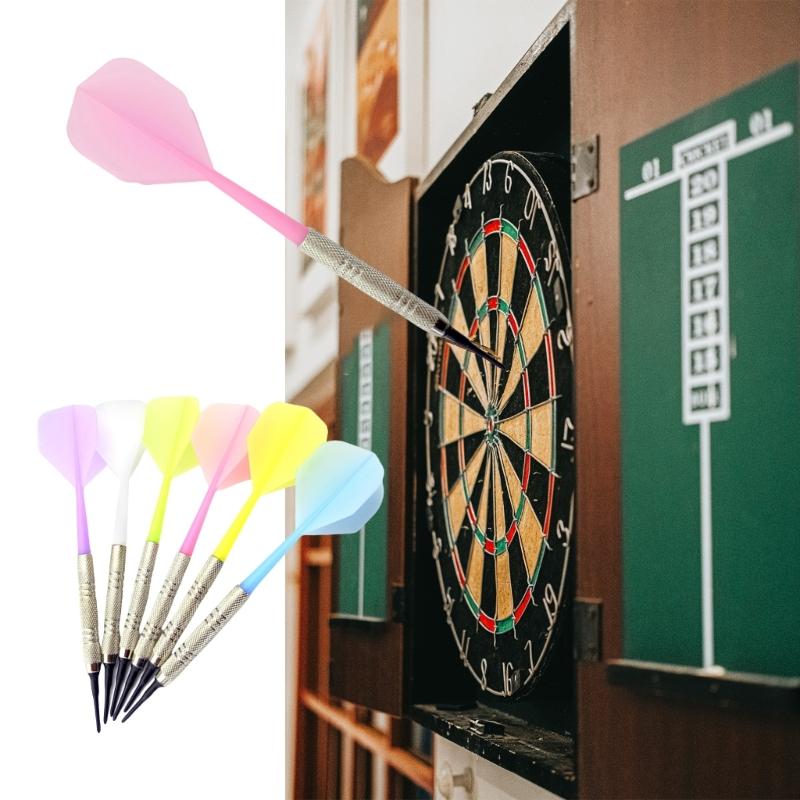 Set of 6Pcs Plastic Tip Dart, Not Easy to Break and Bend Profession 14g Electric Soft Tip Dart with Integrated Shafts