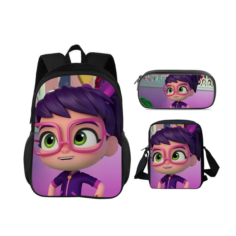 Abby Hatcher Rucksack Federmäppchen Umhängetasche 3-teiliges Set neuer Cartoon-Druck, bestes Geburtstagsgeschenk für Jungen und Mädchen, die zur Schule gehen