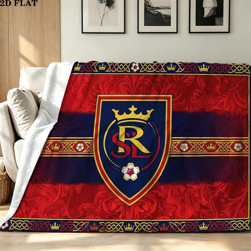 Real Salt Lake Print Flannel Blanket High Quality Warm Comfortable Cover for All Seasons Perfect for Gifts Home Decor