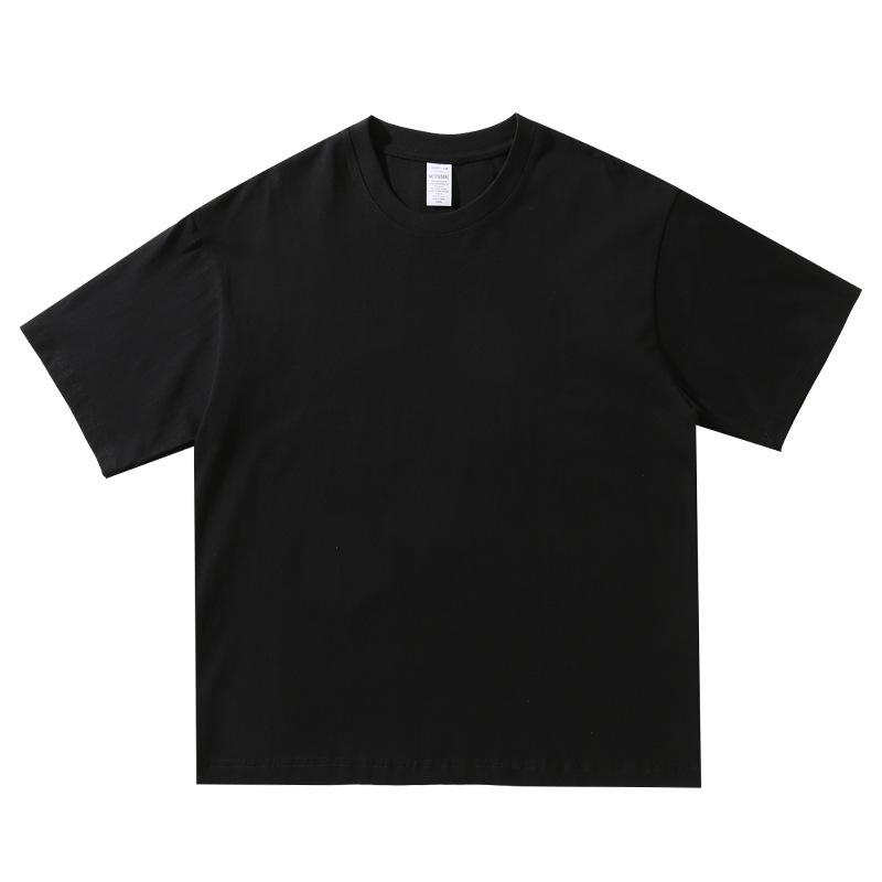 

Летняя женская повседневная хлопковая футболка свободного кроя с круглым вырезом - в японском и корейском стиле L чёрный