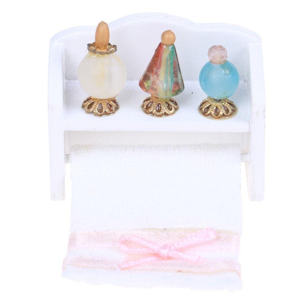 Accessories Scene Model Miniature Furniture Dollhouse Towel Rack Mini Cosmetics Shelf Bathroom Set