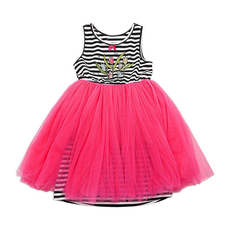 Toothpick Pills and Friends [Flower-like Summer] Little Tulip Stripe Pettiskirt Pink 160