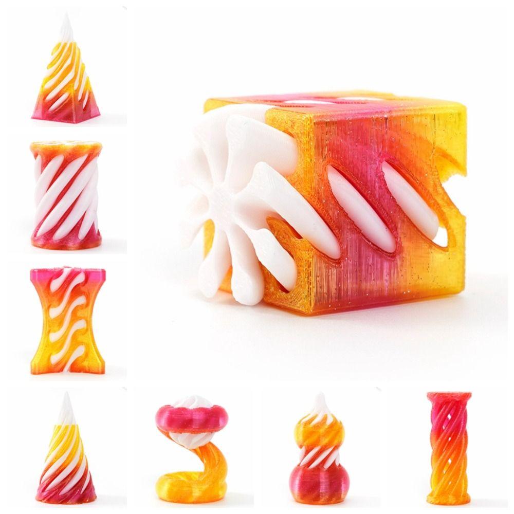 Passthrough Sculpture 3D Printed Spiral Cone Toy Vortex Thread Decorative Impossible Pyramid Ornaments Helix Nut
