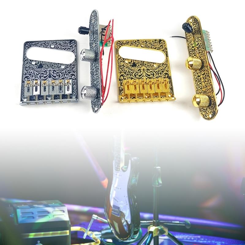 Guitar Control Circuit Board Replacements Prewired Control Plate Bridge Set with Single Coil Pickup Hole Guitar Parts