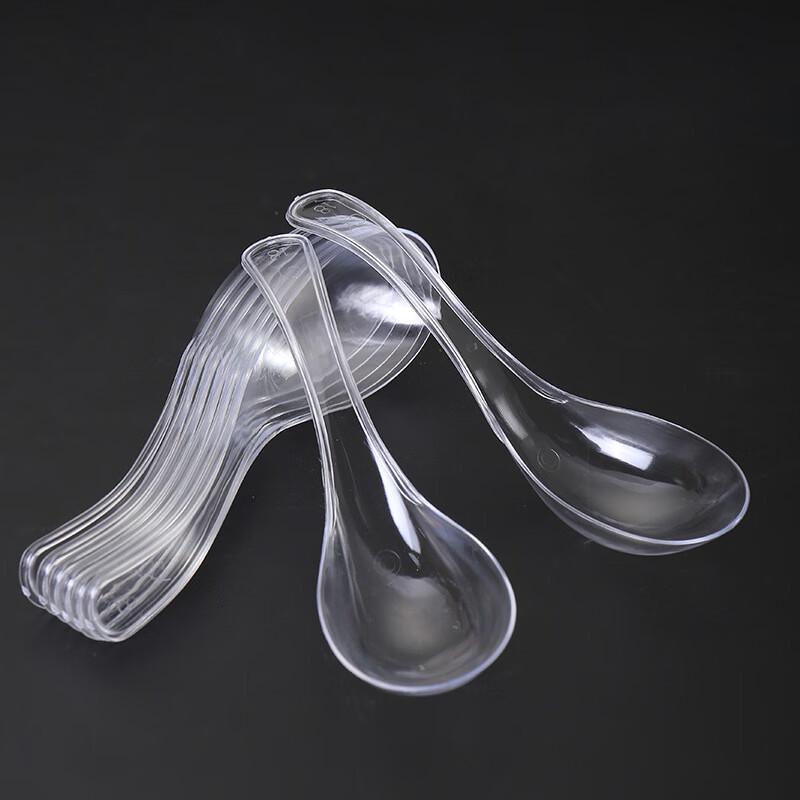 Disposable Plastic Crystal Clear Soup Spoons