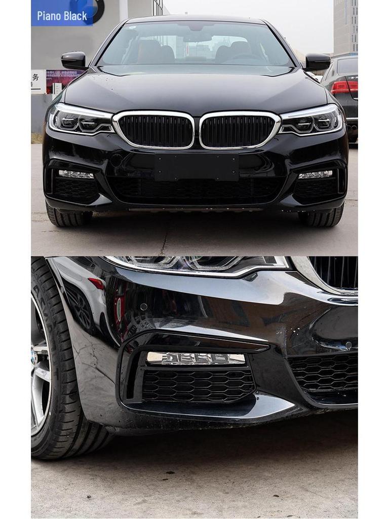 Manshi Front Fog Light Cover for BMW 5 Series 525Li/530Li - Decorative, Bright Trim Strip