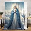 Religious Madonna Cloudscape Throw  Printed Blanket for Living Room Bed Couch lunch break Soft Cozy Blanket for Friend's festival Gift