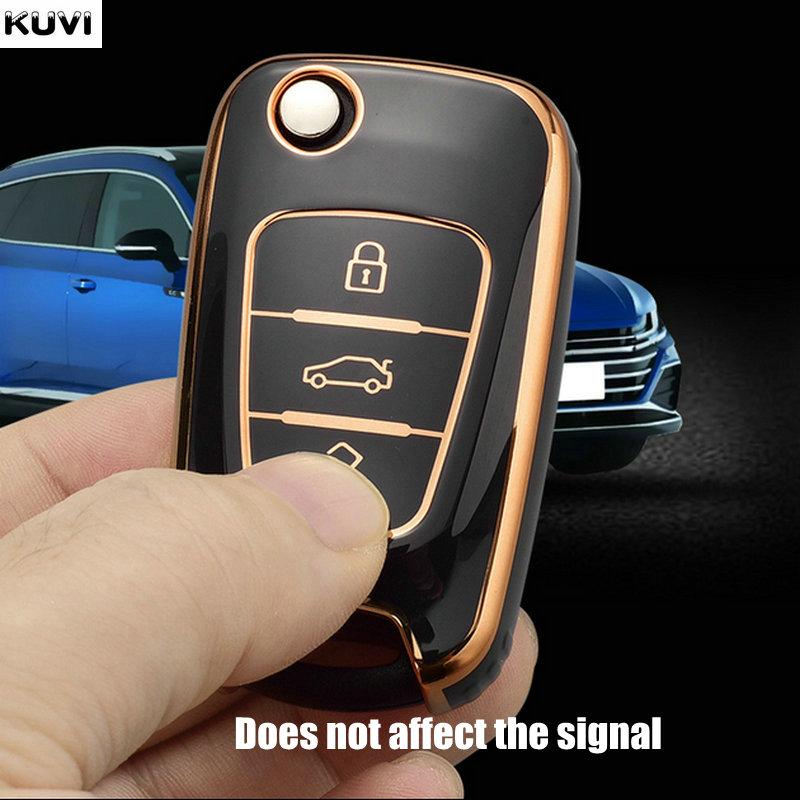 New Tpu Car Key Case For Hyundai I20 I30 Elantra Azera Veracruz Veloster Kia Rio K7 K5 Sportage Sorento Flip Remote Cover