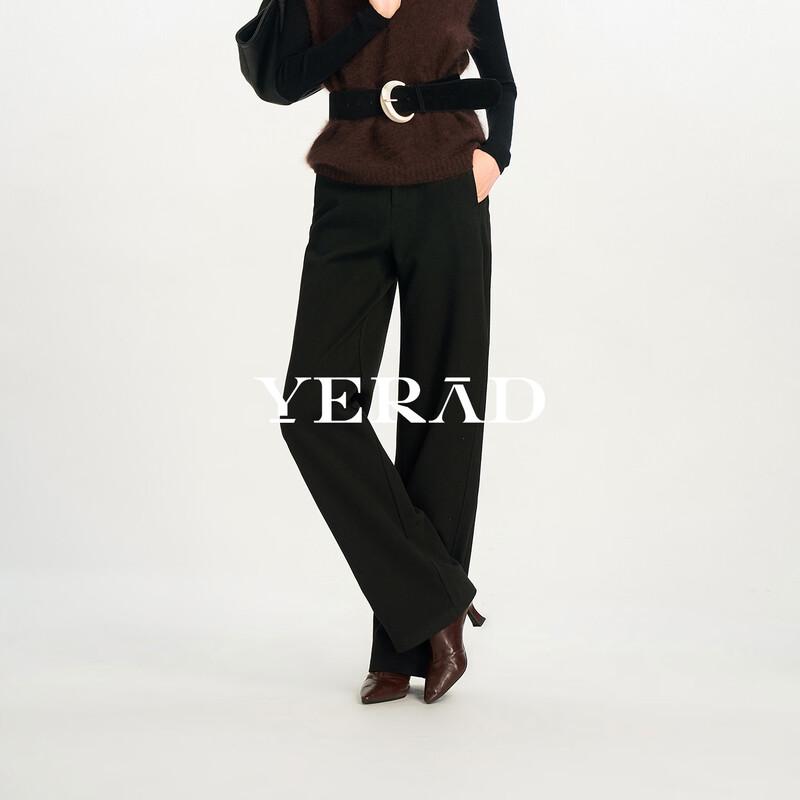YERAD Women's Fleece-Lined Straight-Leg Wool-Blend Trousers