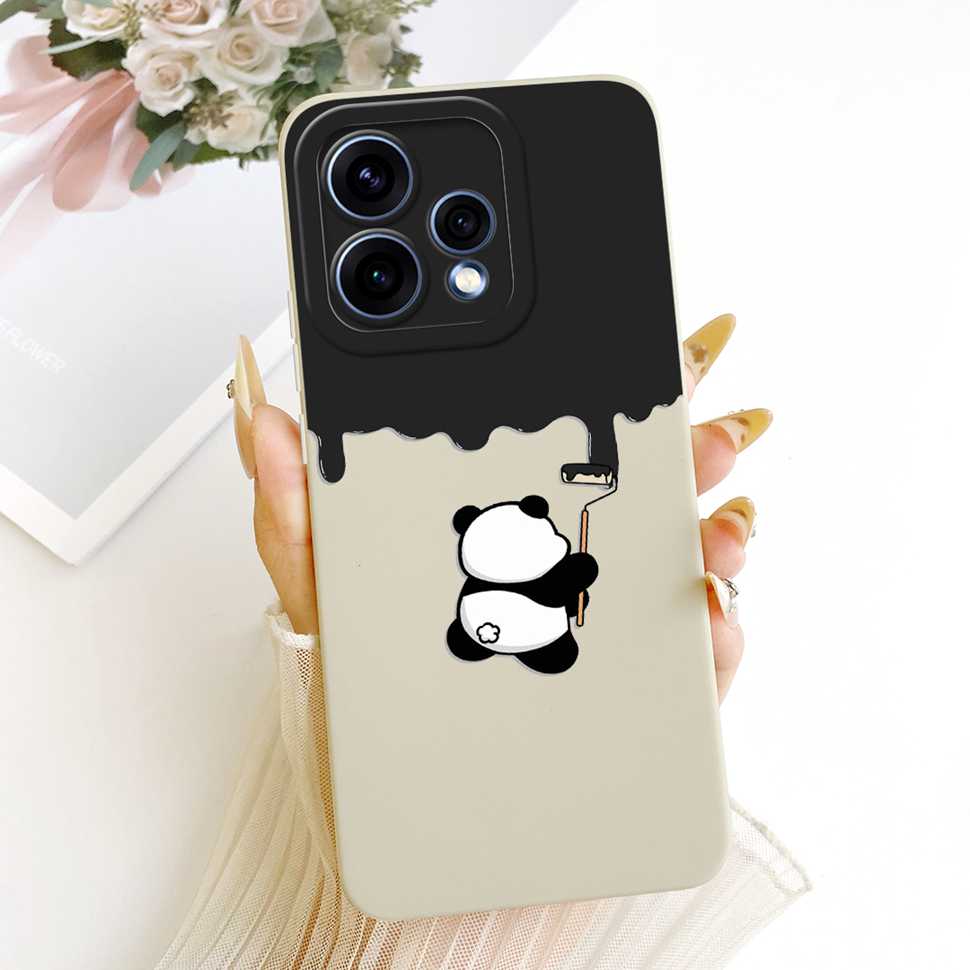 For Oppo Reno15 5G Case CPH2825 ilicone Back Cover For Oppo Reno 15C Reno15c 5G Cute Panda Cartoon Phone Cases Shockproof