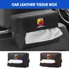 Leather Car Seat Tissue Box Hanging Bag Headrest Paper Cover For Abarth FIAT 500 FR Stilo Doblo Tipo Lancia Musa Grande
