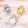 New Pearl Ring Gold Bead White Gray Open Mouth Style Fashionable Retro Women's Accessories