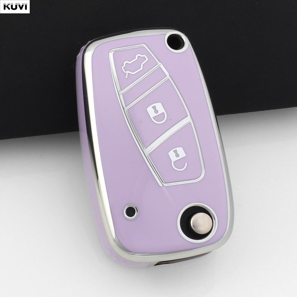 NEW Pink TPU Car Key Case Cover For FIAT 500 Panda Idea Stilo Ducato Punto Bravo Grande Minibus Doblo Protected Fob Accessories